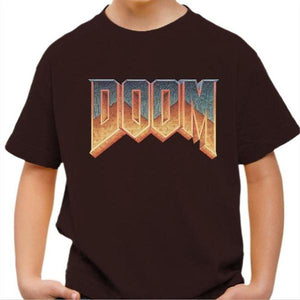 T-shirt enfant geek - DOOM Old School - Couleur Chocolat - Taille 4 ans