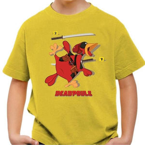 T-shirt enfant geek - Deadpoule - Couleur Jaune - Taille 4 ans
