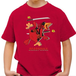 T-shirt enfant geek - Deadpoule - Couleur Rouge Vif - Taille 4 ans