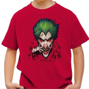 T-shirt enfant geek - Death is a joke - Couleur Rouge Vif - Taille 4 ans