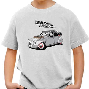 T-shirt enfant geek - Deuch' Lorean - DeLorean - Couleur Blanc - Taille 4 ans