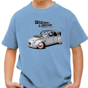 T-shirt enfant geek - Deuch' Lorean - DeLorean - Couleur Ciel - Taille 4 ans