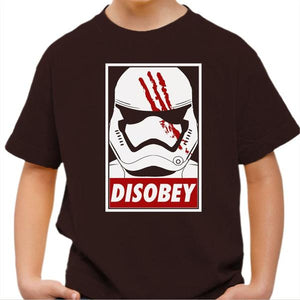 T-shirt enfant geek - Disobey - Couleur Chocolat - Taille 4 ans