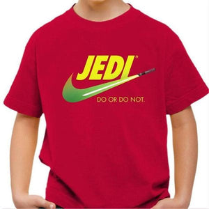 T-shirt enfant geek - Do or do not - Couleur Rouge Vif - Taille 4 ans