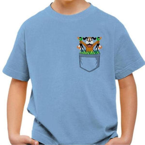 T-shirt enfant geek - Dog Hunter - Couleur Ciel - Taille 4 ans
