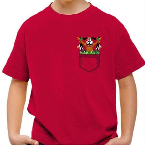 T-shirt enfant geek - Dog Hunter - Couleur Rouge Vif - Taille 4 ans