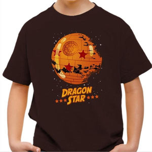 T-shirt enfant geek - Dragon Star - Couleur Chocolat - Taille 4 ans