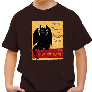 T-shirt enfant geek - Dragons Krokmou - Couleur Chocolat - Taille 4 ans