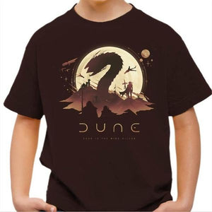 T-shirt enfant geek - Dune - Ver des Sables - Couleur Chocolat - Taille 4 ans