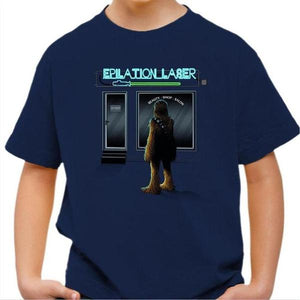 T-shirt enfant geek - Epilation Laser - Couleur Bleu Nuit - Taille 4 ans