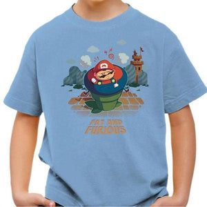 T-shirt enfant geek - Fat and Furious - Couleur Ciel - Taille 4 ans