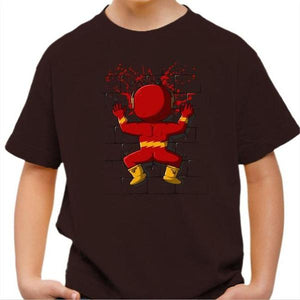 T-shirt enfant geek - Flash Crash - Couleur Chocolat - Taille 4 ans