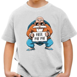 T-shirt enfant geek - Free Paf Paf Tortue Géniale - Couleur Blanc - Taille 4 ans