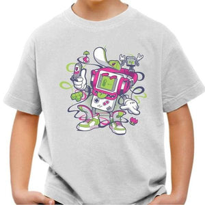T-shirt enfant geek - Game Boy Old School - Couleur Blanc - Taille 4 ans