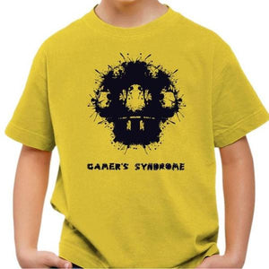 T-shirt enfant geek - Gamer's Syndrom - Couleur Jaune - Taille 4 ans
