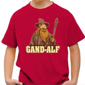 T-shirt enfant geek - Gandalf Alf - Couleur Rouge Vif - Taille 4 ans