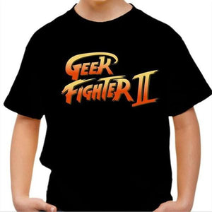 T-shirt enfant geek - Geek Fighter II - Couleur Noir - Taille 4 ans