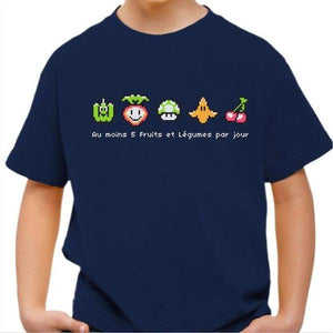 T-shirt enfant geek - Geek Food - Couleur Bleu Nuit - Taille 4 ans