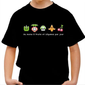 T-shirt enfant geek - Geek Food - Couleur Noir - Taille 4 ans