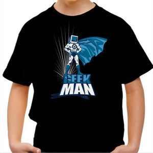 T-shirt enfant geek - Geek Man - Couleur Noir - Taille 4 ans