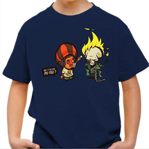 T-shirt enfant geek - Ghost Rider - Couleur Bleu Nuit - Taille 4 ans