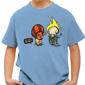 T-shirt enfant geek - Ghost Rider - Couleur Ciel - Taille 4 ans