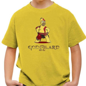 T-shirt enfant geek - God Of Lard - Couleur Jaune - Taille 4 ans