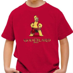 T-shirt enfant geek - God Of Lard - Couleur Rouge Vif - Taille 4 ans