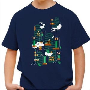 T-shirt enfant geek - Great world - Couleur Bleu Nuit - Taille 4 ans