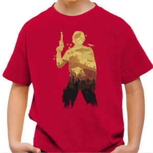 T-shirt enfant geek - Han Solo - Couleur Rouge Vif - Taille 4 ans