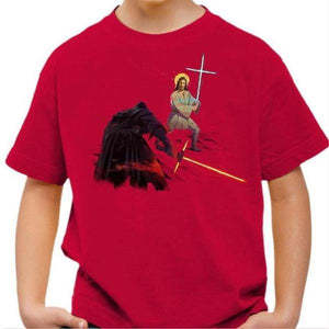 T-shirt enfant geek - Holy Wars - Couleur Rouge Vif - Taille 4 ans
