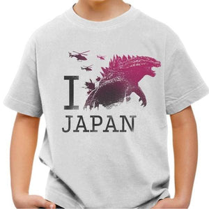 T-shirt enfant geek - I Godzilla Japan - Réplique - Couleur Blanc - Taille 4 ans