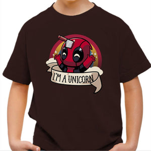 T-shirt enfant geek - I am unicorn - Couleur Chocolat - Taille 4 ans