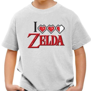 T-shirt enfant geek - I love Zelda - Couleur Blanc - Taille 4 ans