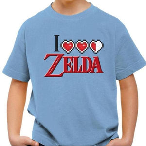 T-shirt enfant geek - I love Zelda - Couleur Ciel - Taille 4 ans