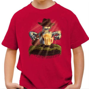 T-shirt enfant geek - Indiana Bender - Couleur Rouge Vif - Taille 4 ans