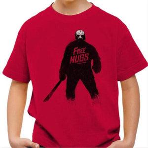 T-shirt enfant geek - Jason Hugs - Couleur Rouge Vif - Taille 4 ans