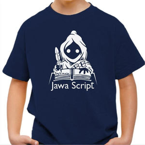 T-shirt enfant geek - Jawa Script - Couleur Bleu Nuit - Taille 4 ans