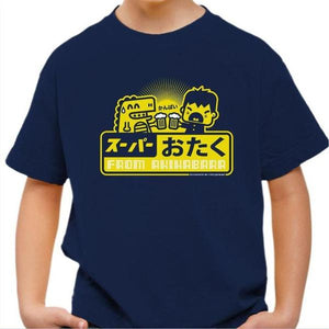 T-shirt enfant geek - Kampai les Otakus ! - Couleur Bleu nuit - Taille 4 ans