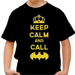 T-shirt enfant geek - Keep calm and call Batman - Couleur Noir - Taille 4 ans