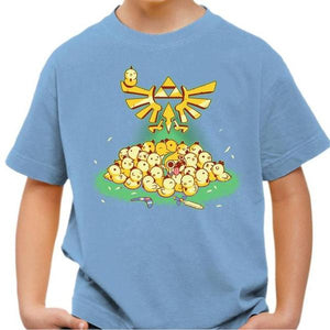 T-shirt enfant geek - Link VS Cocottes - Couleur Ciel - Taille 4 ans