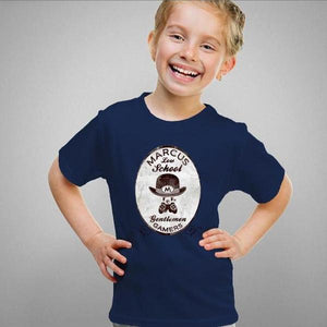 T-shirt enfant geek - Marcus Low School - Couleur Bleu Nuit - Taille 4 ans