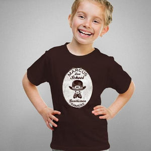 T-shirt enfant geek - Marcus Low School - Couleur Chocolat - Taille 4 ans