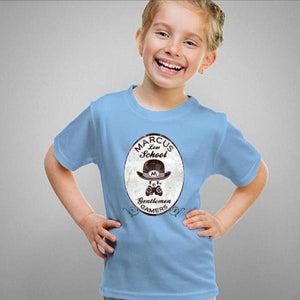 T-shirt enfant geek - Marcus Low School - Couleur Ciel - Taille 4 ans