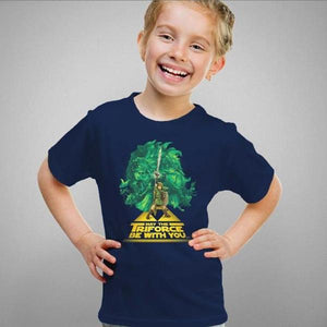 T-shirt enfant geek - May the Triforce be with you ! - Couleur Bleu Nuit - Taille 4 ans