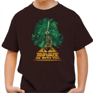 T-shirt enfant geek - May the Triforce be with you ! - Couleur Chocolat - Taille 4 ans