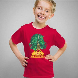 T-shirt enfant geek - May the Triforce be with you ! - Couleur Rouge Vif - Taille 4 ans
