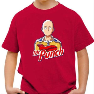 T-shirt enfant geek - Mr Punch - Couleur Rouge Vif - Taille 4 ans