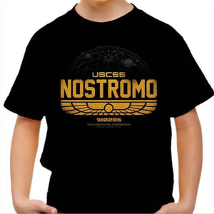 T-shirt enfant geek - Nostromo le Cargo du film Alien - Couleur Noir - Taille 4 ans