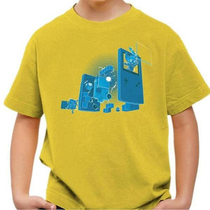 T-shirt enfant geek - Old School Gamer - Couleur Jaune - Taille 4 ans